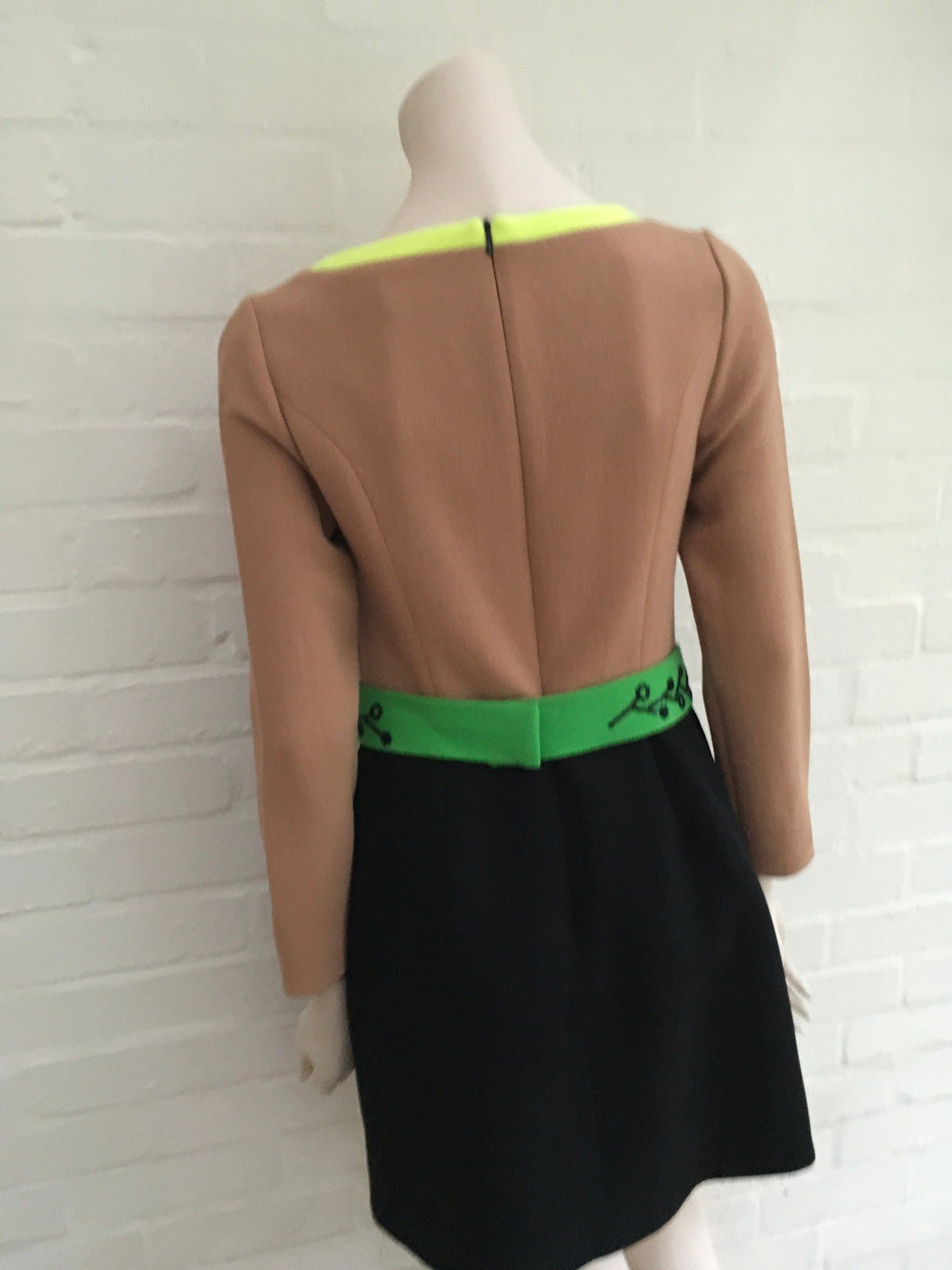 Peter Pilotto Brown Cari Embellished Embroidered Wool-Crepe Mini Dress Ladies