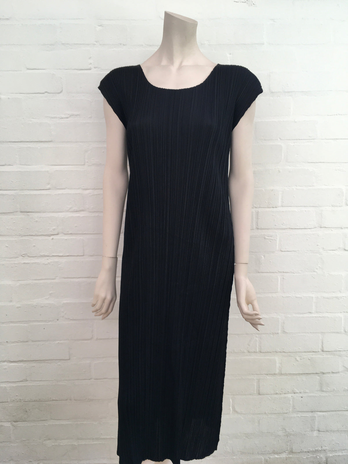 PLEATS PLEASE ISSEY MIYAKE Pleated Tank Dress In Black Size 4 ladies