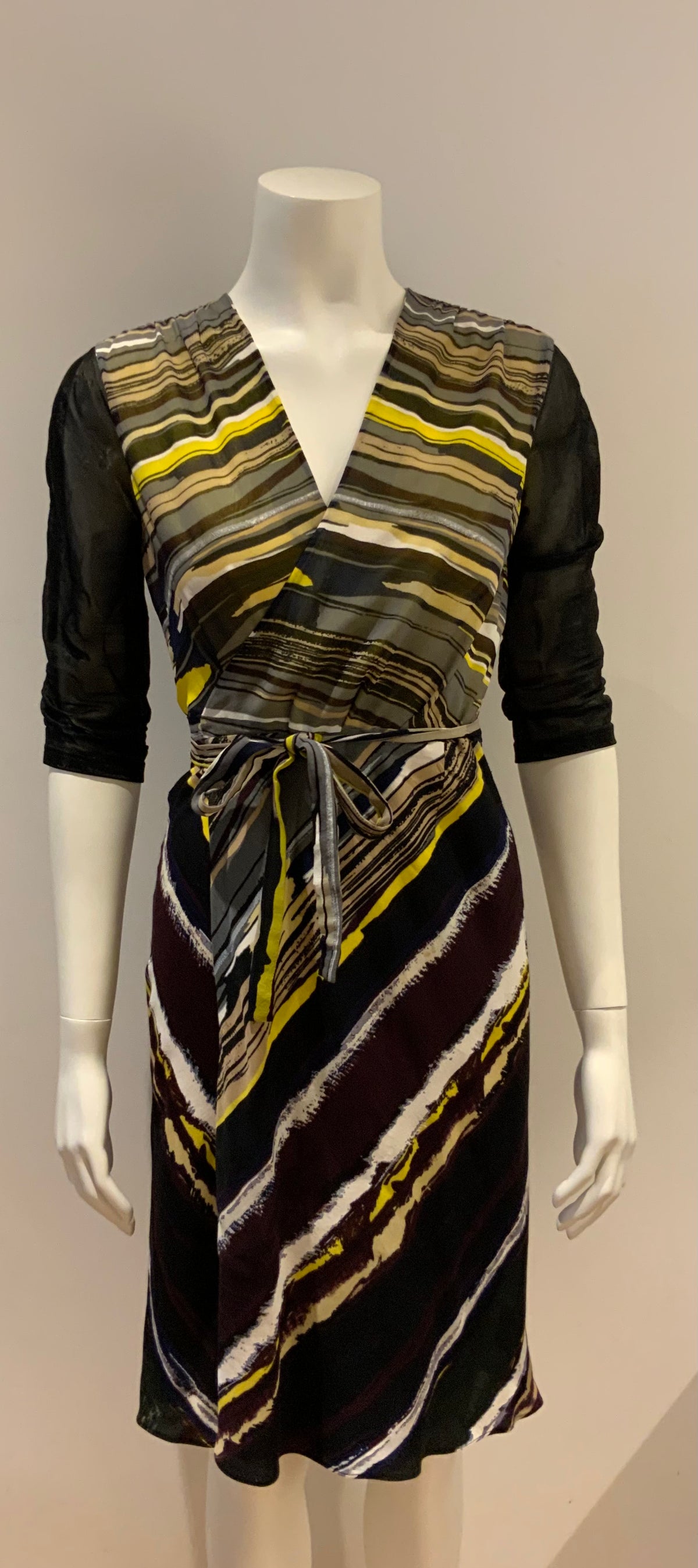 BALENCIAGA WRAP STRIPED DRESS SIZE F 38 UK 10 US 6 ladies