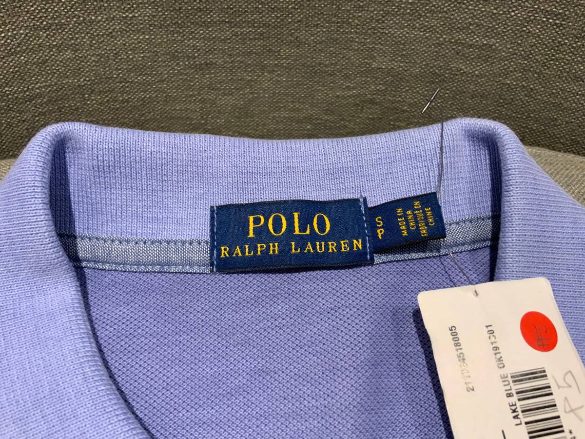 Polo Ralph Lauren Classic Fit Lake Blue Distressed Polo T shirt Size S/P Small men