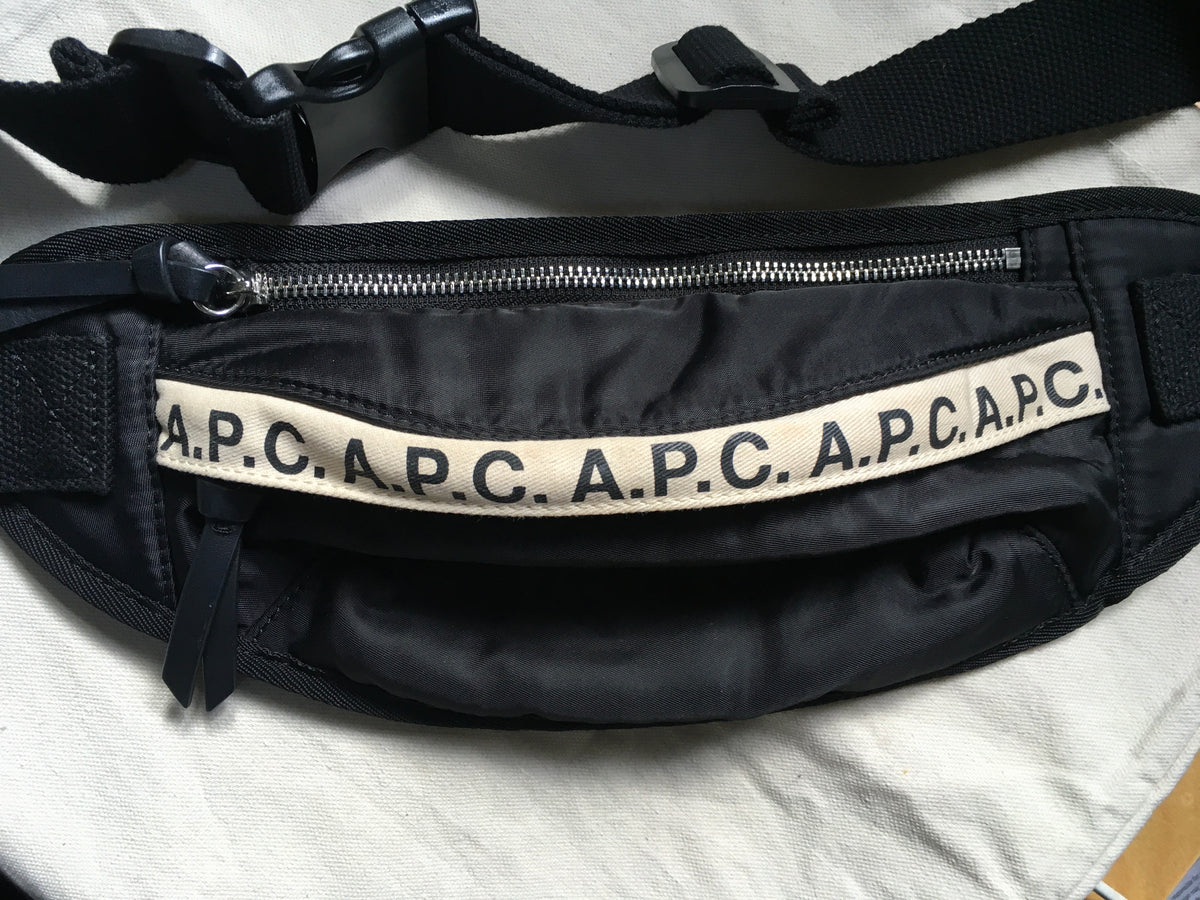 A.P.C. Lucille Leather-Trimmed Logo-Print Nylon Belt Bag Men