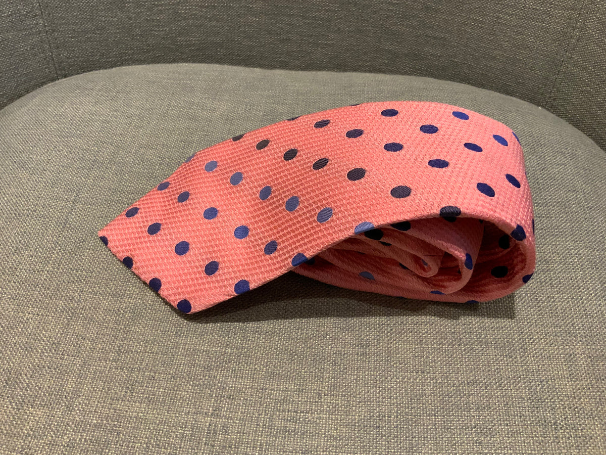 TURNBULL & ASSER Mens Pink Polka Dots Tie men