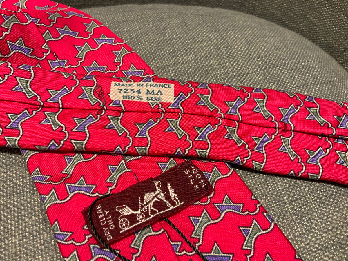 Hermès HERMES Paris Silk 7254 MA Men's 100% Silk Necktie FRANCE Luxury BOATS men