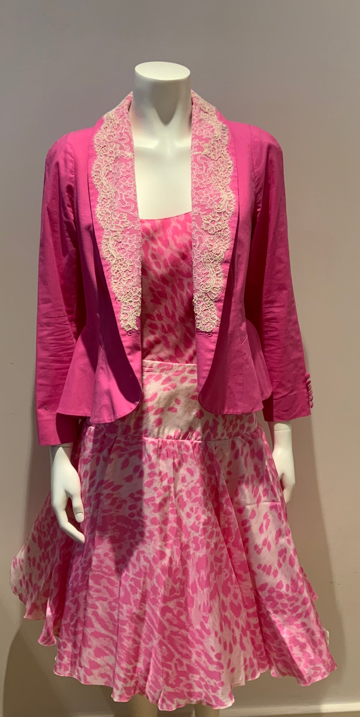 Guillaume d'Agon haute couture Pink Three Pieces Set Size F 42 UK 14 US 10 ladies