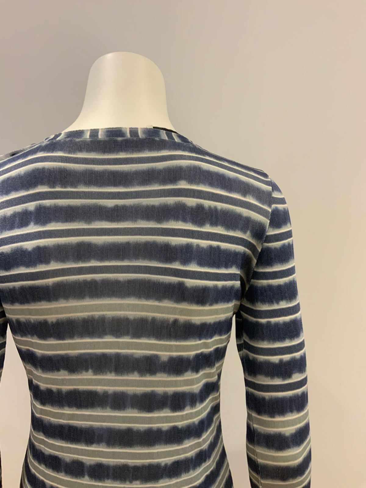 PRINGLE of Scotland TIE DYE STRIPE VISCOSE LONG SLEEVE KNIT DRESS SIZE S SMALL ladies