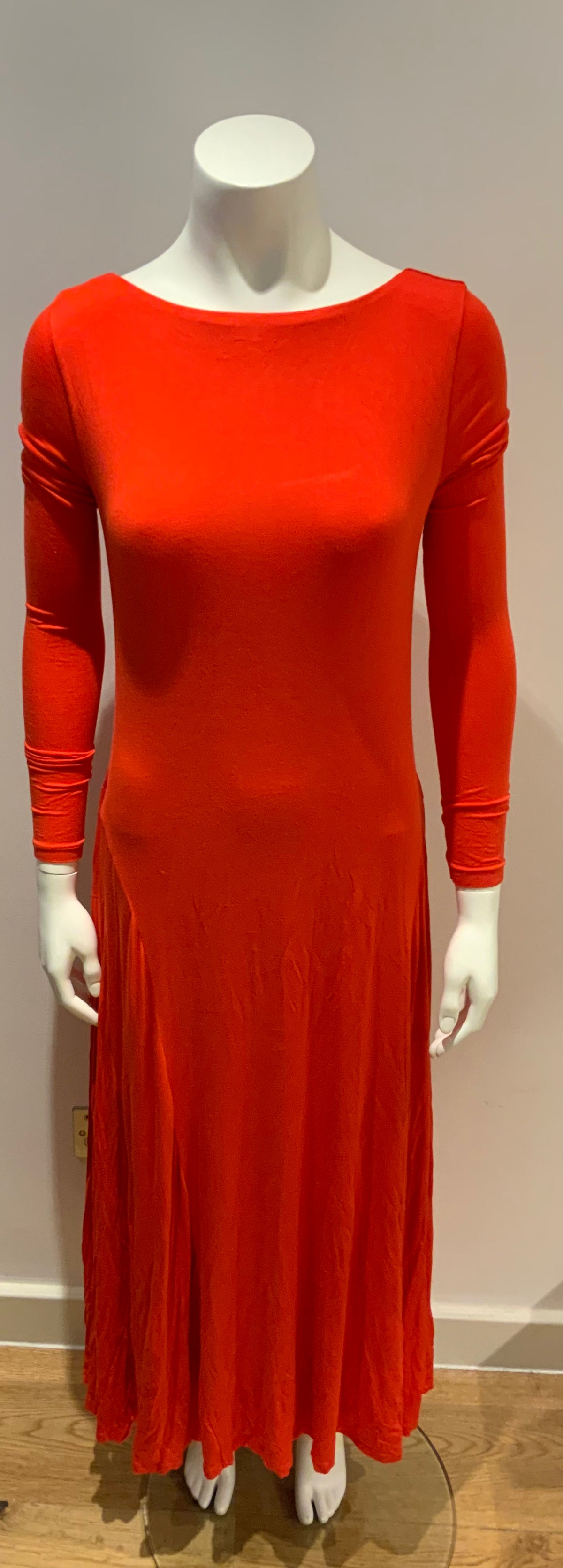 RALPH LAUREN Long Red Jersey Dress Size M medium ladies