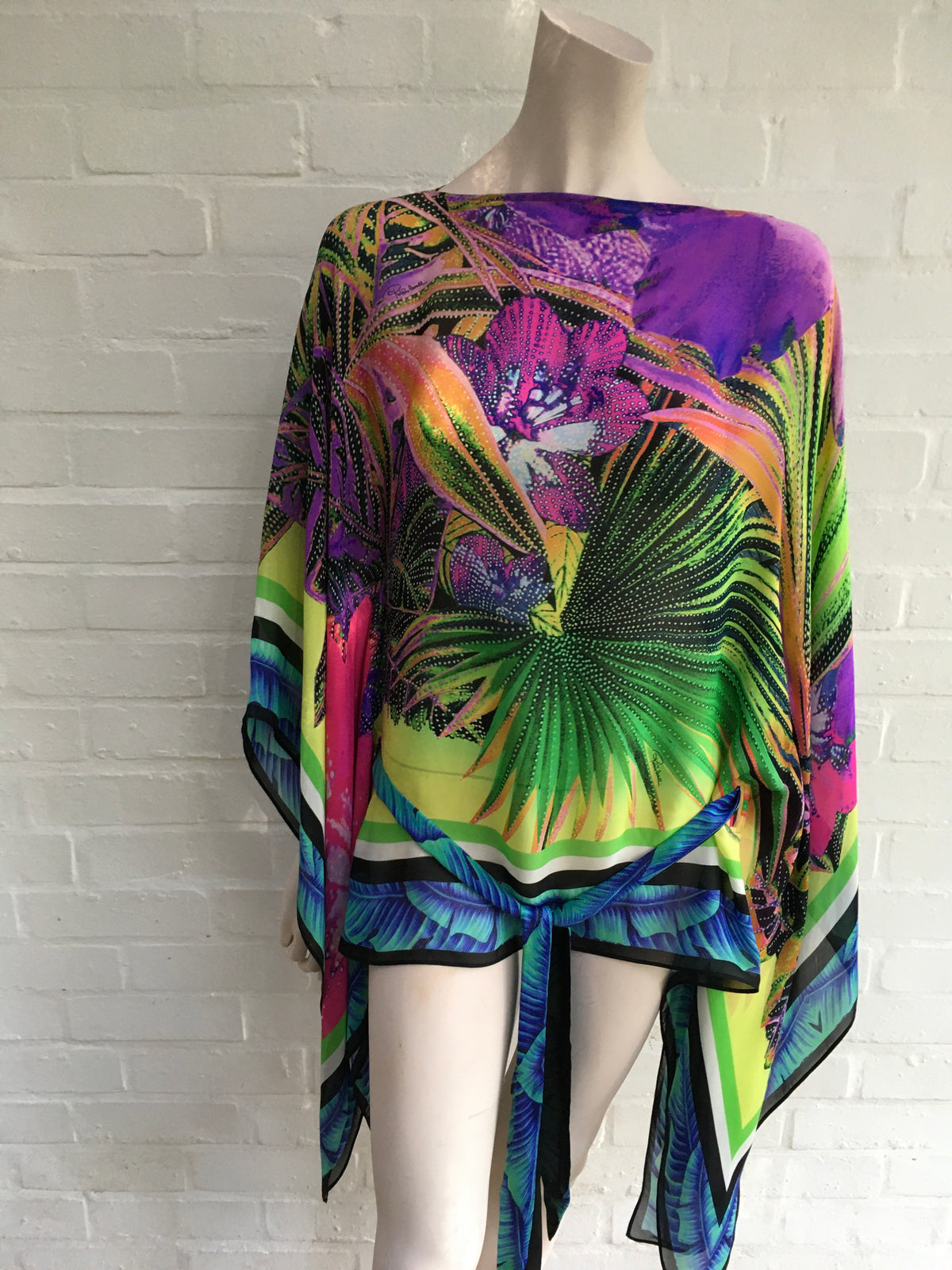 ROBERTO CAVALLI Printed silk kaftan Size I 42 UK 10 US 6 ladies