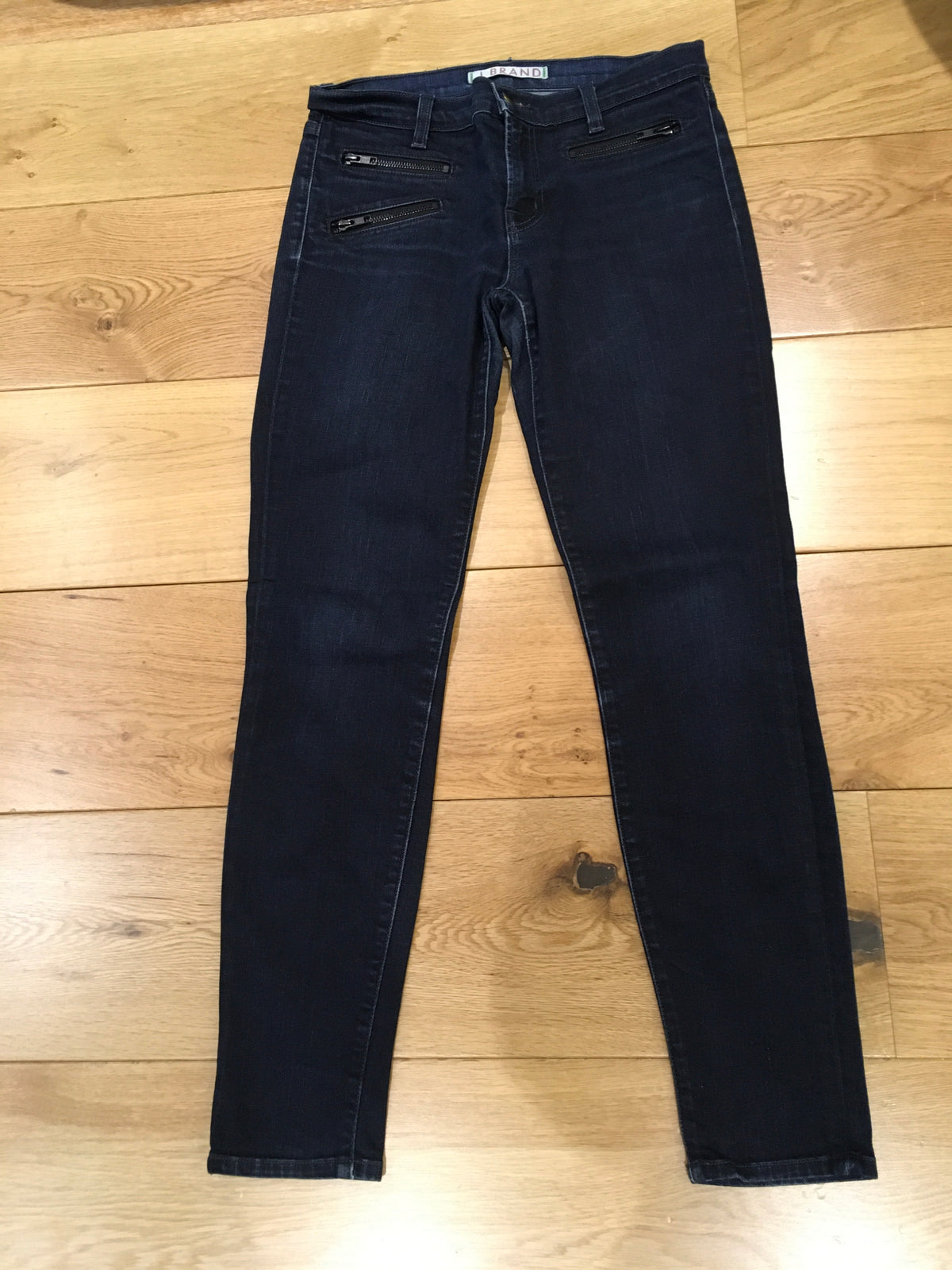 J BRAND Zoey Triple Zip Skinny Ankle Jeans Soho Ultra Dark Size 27 ladies