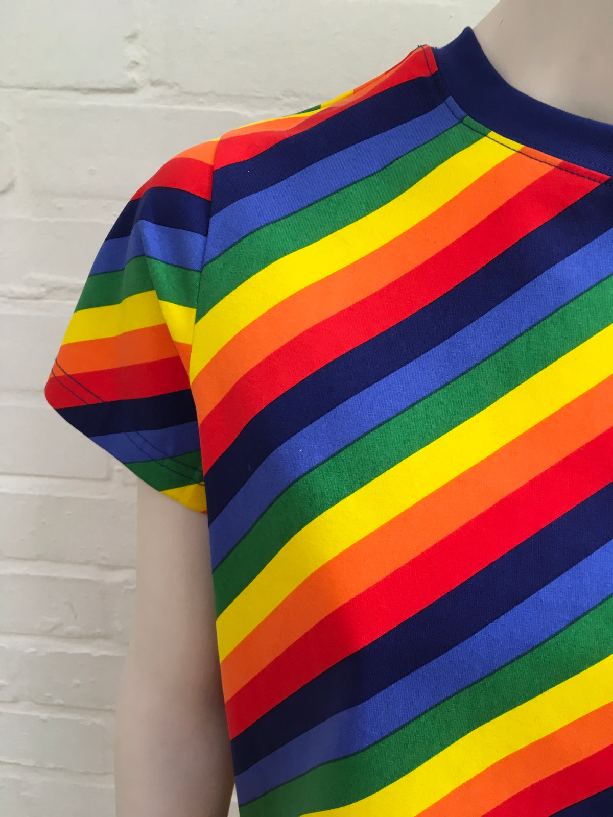 BALENCIAGA Rainbow stripe-print cotton T-shirt Ladies