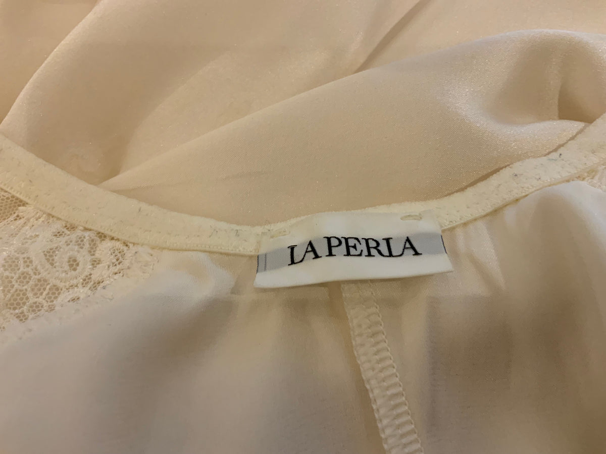 La Perla Women's White Lace Silk Long Nightdress Size IT2 DE 38 FR40 ladies