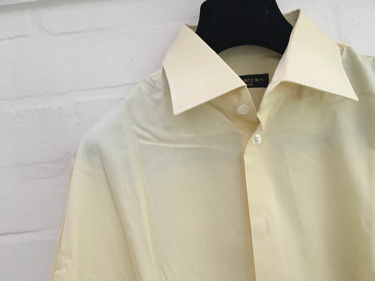 RICHARD JAMES BESPOKE HAND MADE LONG SLEEVE BUTTON-UP YELLOW SHIRT men