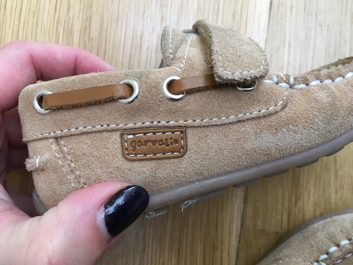 GARVALIN 50 aniversario Boys Shoe Brown Suede Leather Size 21 Children