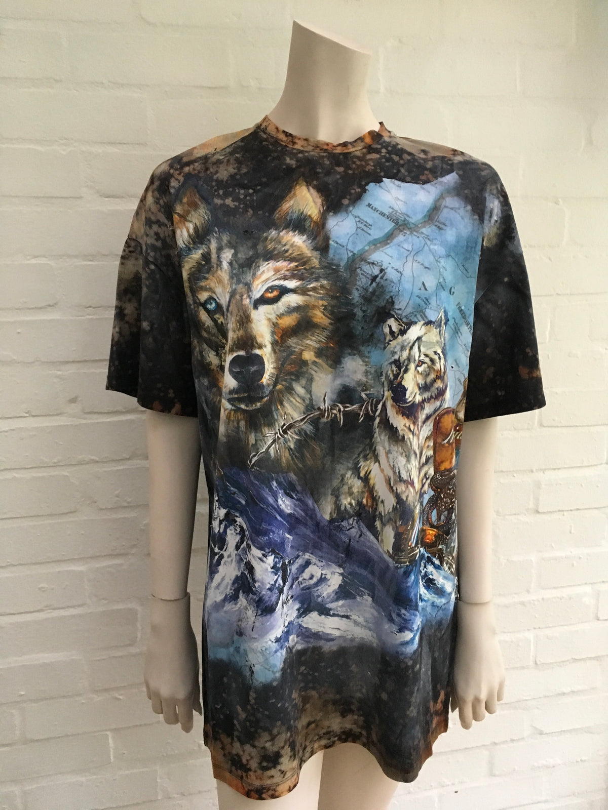 BALMAIN Ladies Wolf print distressed oversized Ladies