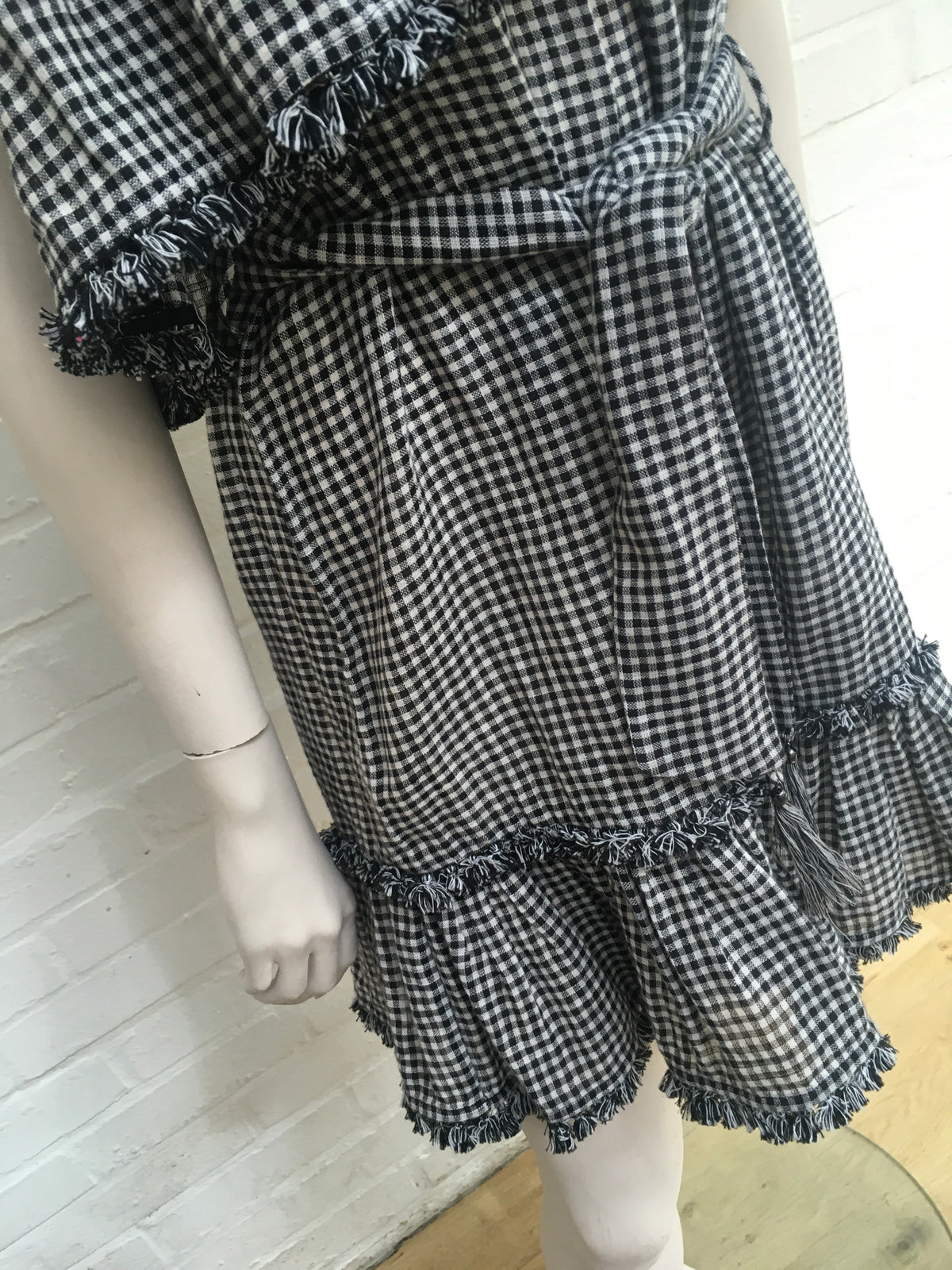 ZIMMERMANN MOST WANTED PARADISO GINGHAM LINEN ONE SHOULDER MINI DRESS Size 1 ladies