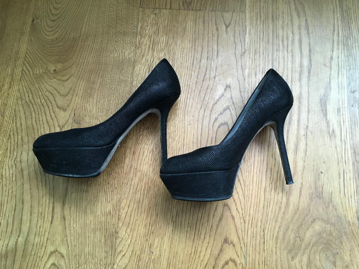 SERGIO ROSSI PLATFORM BLACK PUMPS SHOES LADIES
