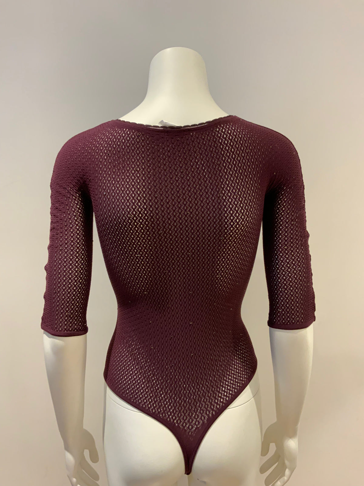 WOLFORD COMET String Body burgundy Swarovski crystals Size XS ladies