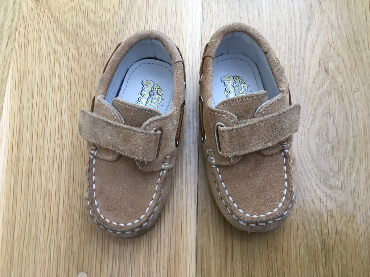 GARVALIN 50 aniversario Boys Shoe Brown Suede Leather Size 21 Children