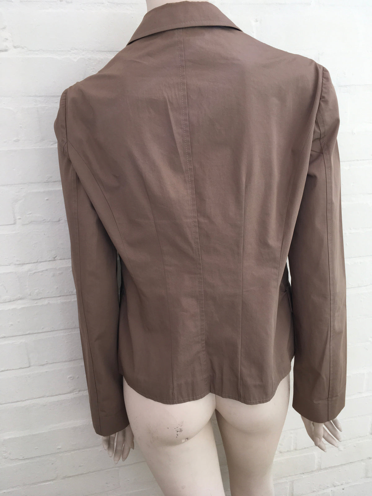 MIU MIU COTTON BEIGE BLAZER JACKET SIZE I 46 ladies