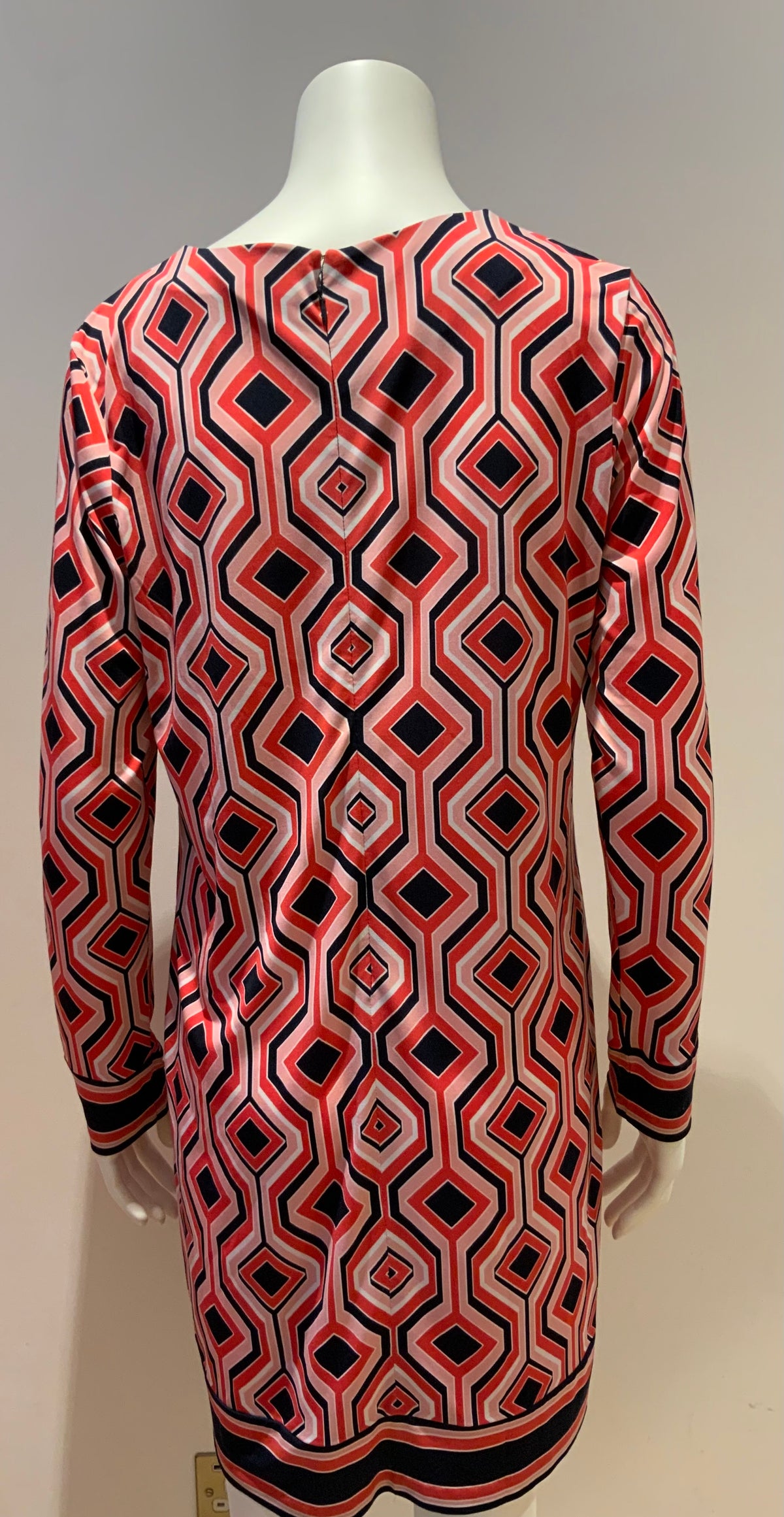 MICHAEL KORS Orange Long Sleeve Geometric Printed Dress Size L large ladies