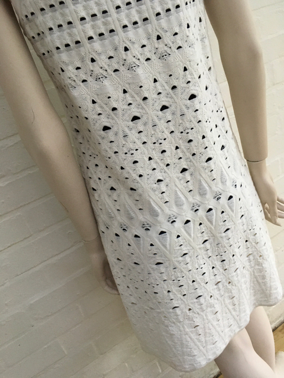 Chanel Black Cotton Crochet Knit Dress SZ F 40 UK 12 US 8 RARE ladies