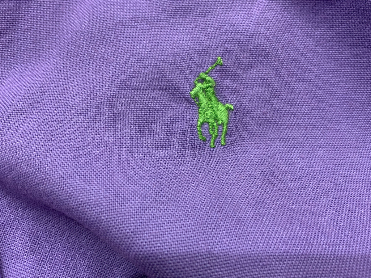 RALPH LAUREN Shirt Dress Purple Sleeveless Oxford Cotton Size S/P Small ladies