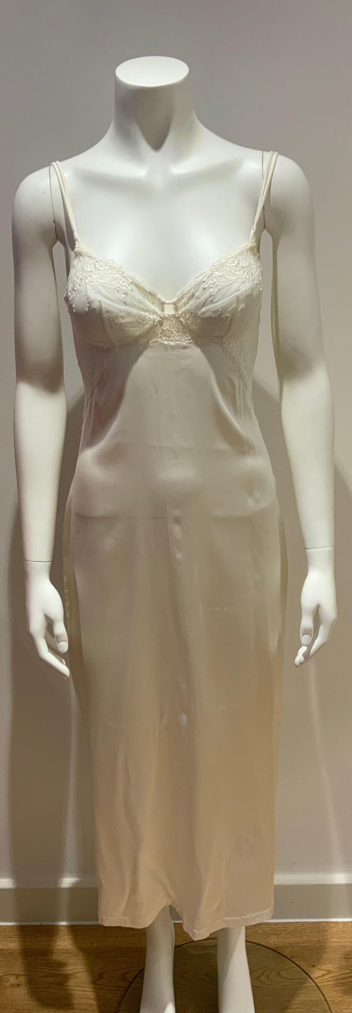 La Perla Women's White Lace Silk Long Nightdress Size IT2 DE 38 FR40 ladies