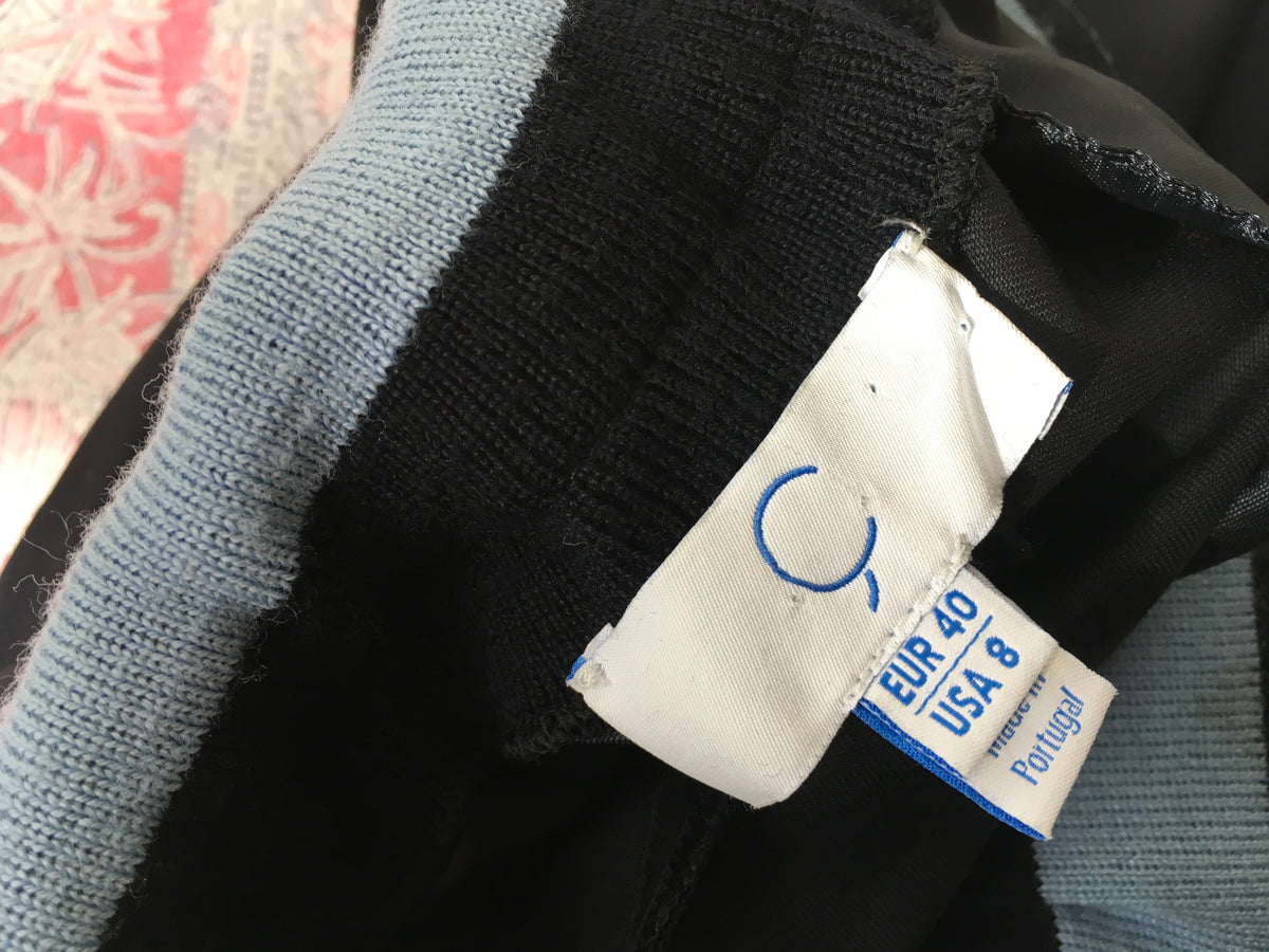 Ç x Façonnable Mira Mikati Capsule Collection Wool Navy Pants Trousers US 8 ladies