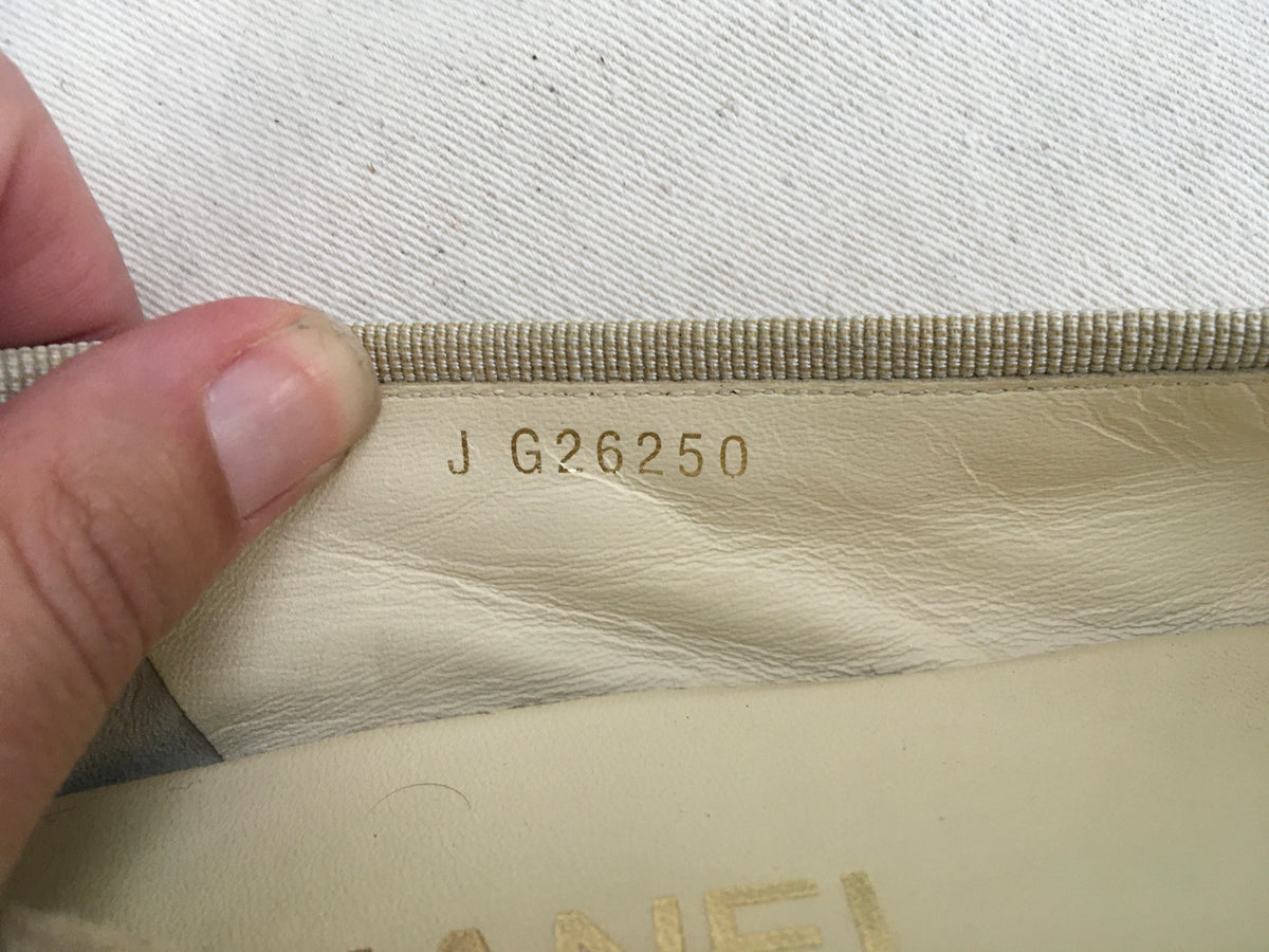 CHANEL CC Quilted Leather Ballet Flats Shoes in Beige SIZE 37 UK 4 US 7 ladies