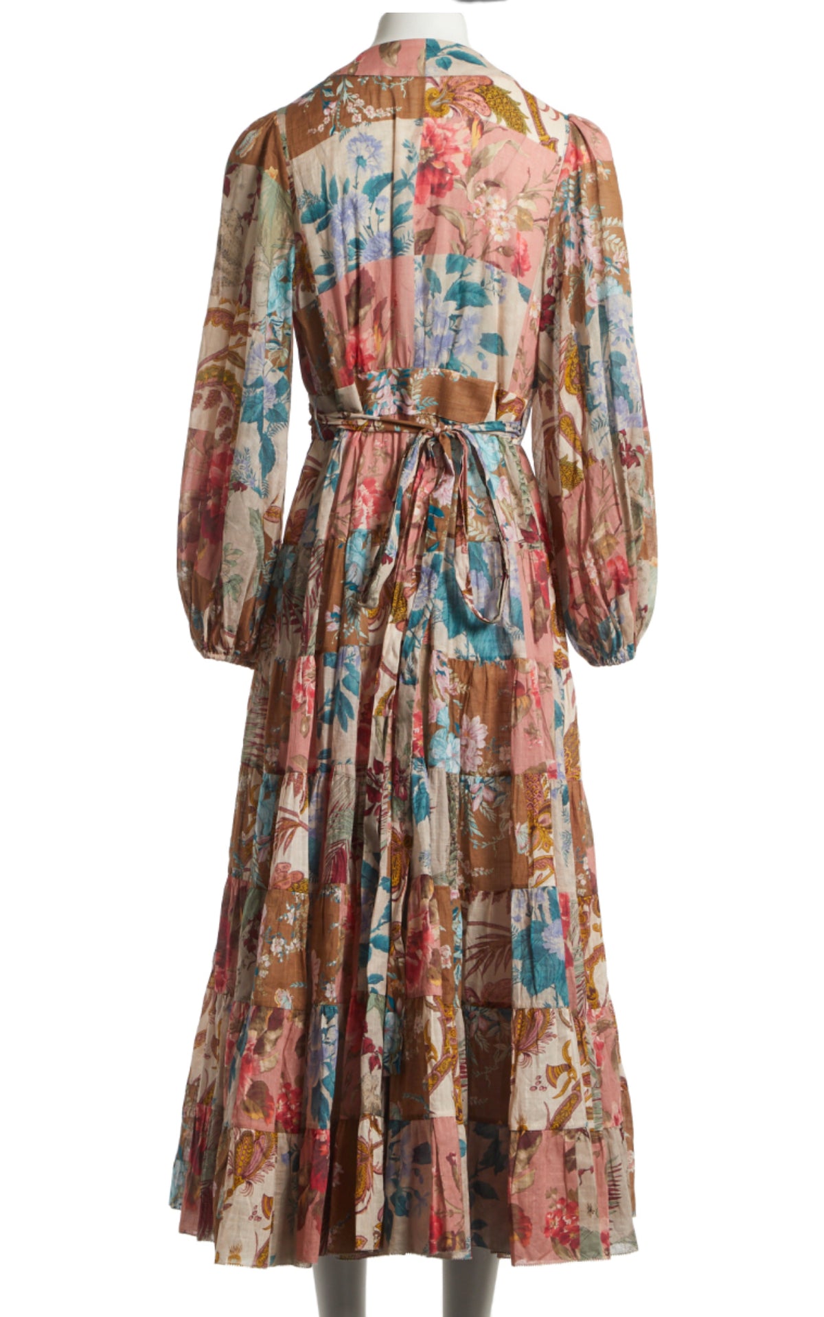 ZIMMERMANN Patchwork Cassia Midi Wrap Dress Size 1 S small