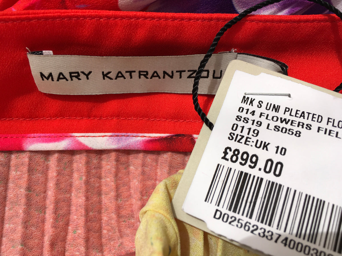 MARY KATRANTZOU Uni Pleated Floral-Print Crepe De Chine Midi Skirt 2019 Ladies