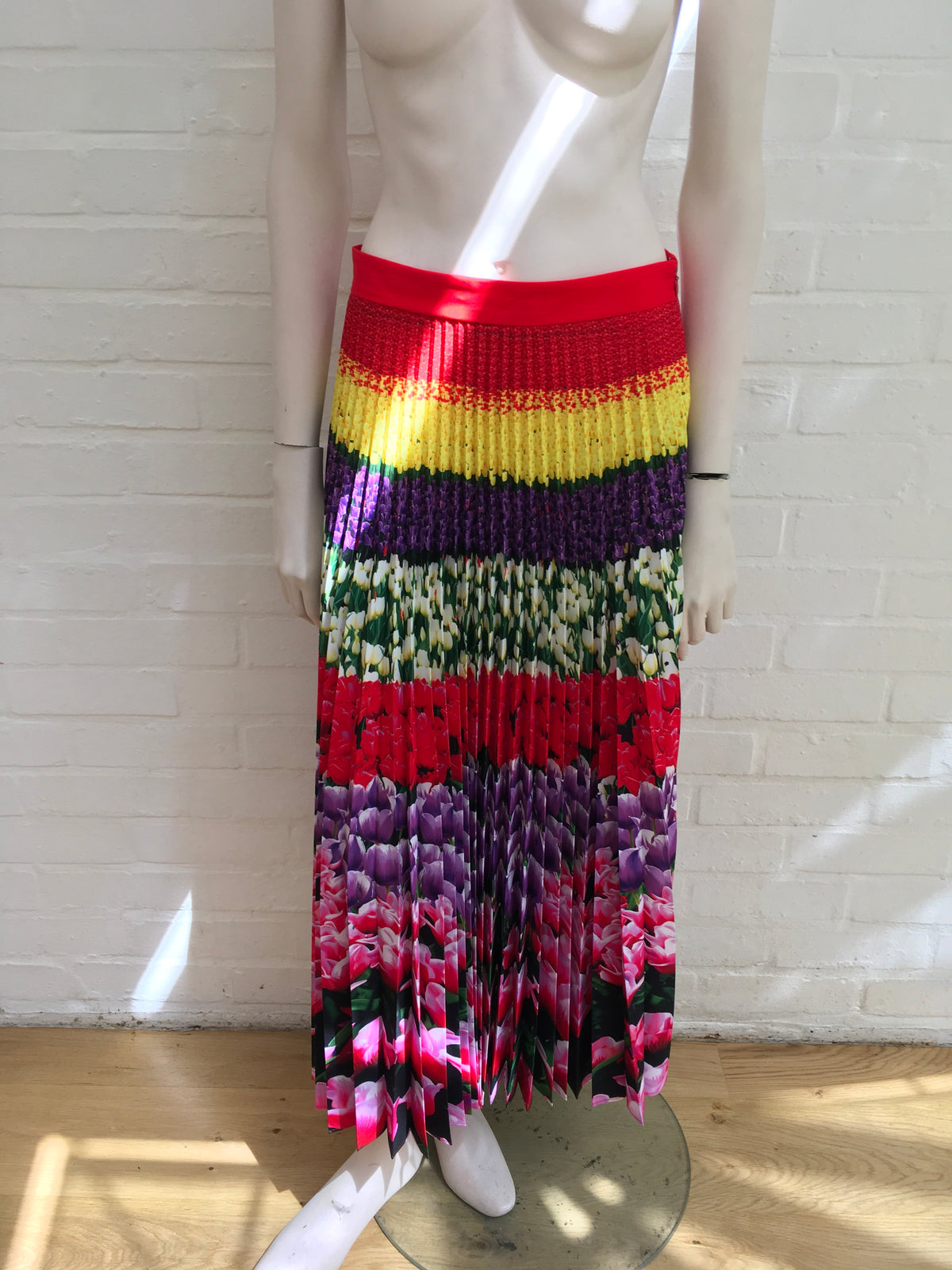 MARY KATRANTZOU Uni Pleated Floral-Print Crepe De Chine Midi Skirt 2019 Ladies