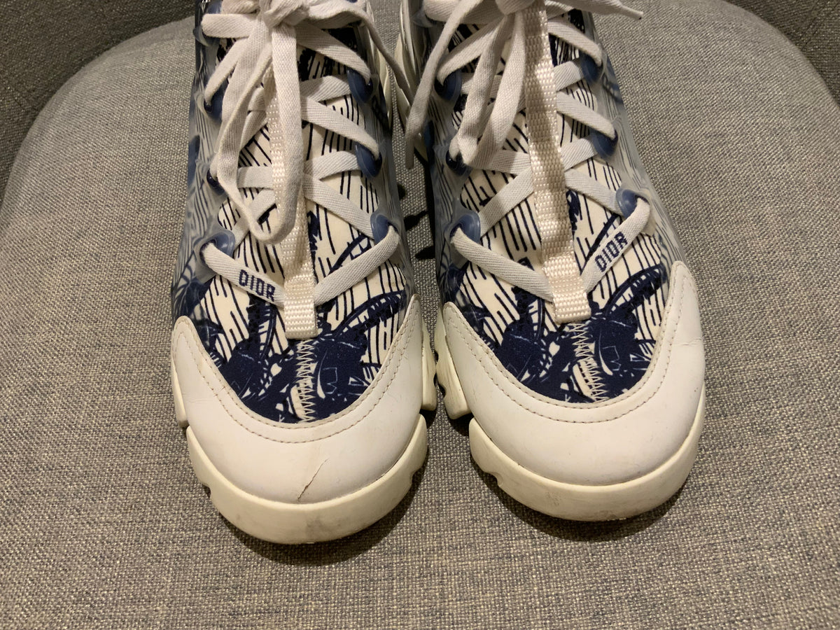 CHRISTIAN DIOR D-Connect Butterfly Tropicalia Lace Up Flat Trainers Sneakers 37 ladies