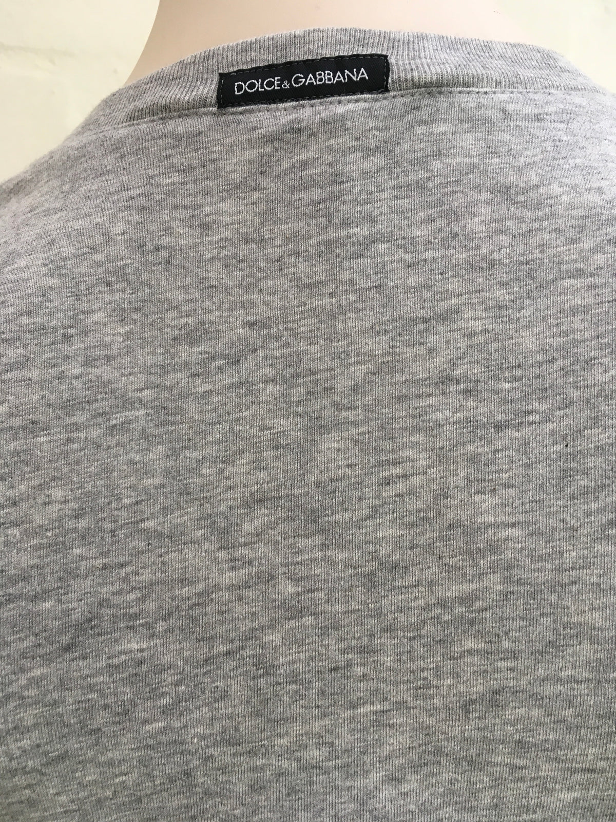 Dolce & Gabbana D&G T-shirt Grey Cotton Jeweled Embellished Top Ladies