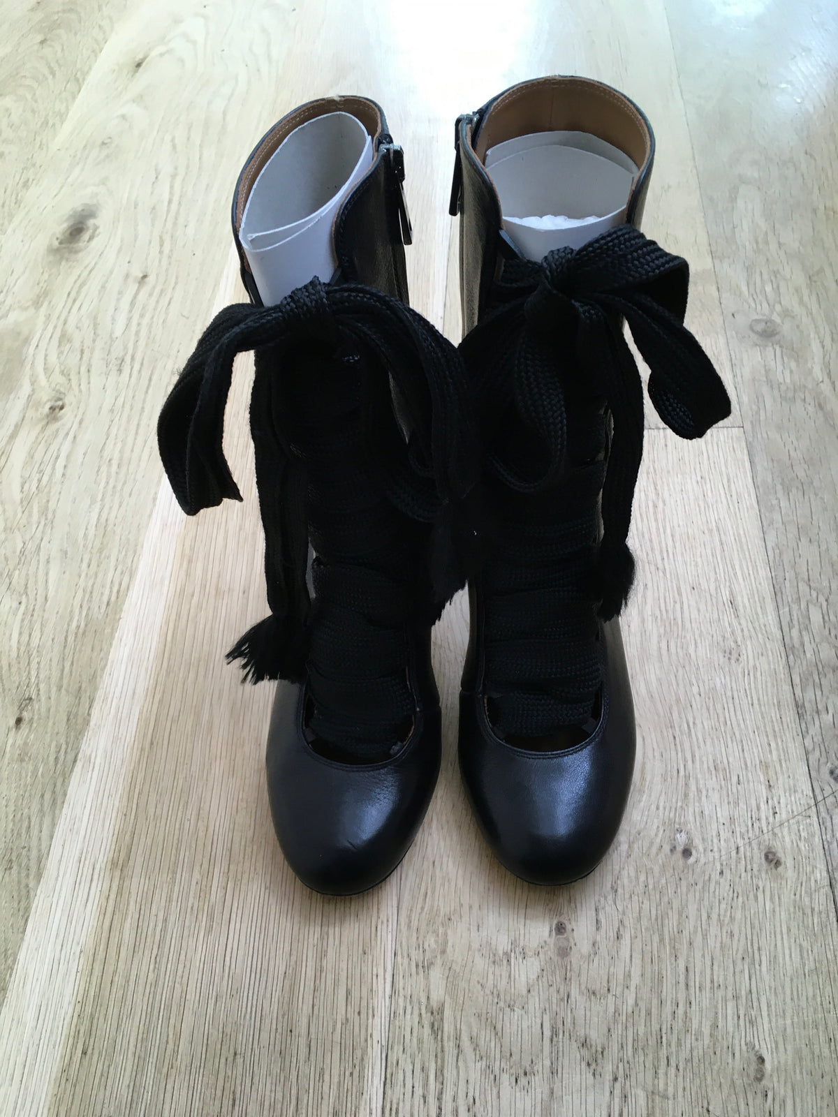 Chloé Chloe Black Leather Mid-Calf Boots Size 35 UK 2 US 5 ladies