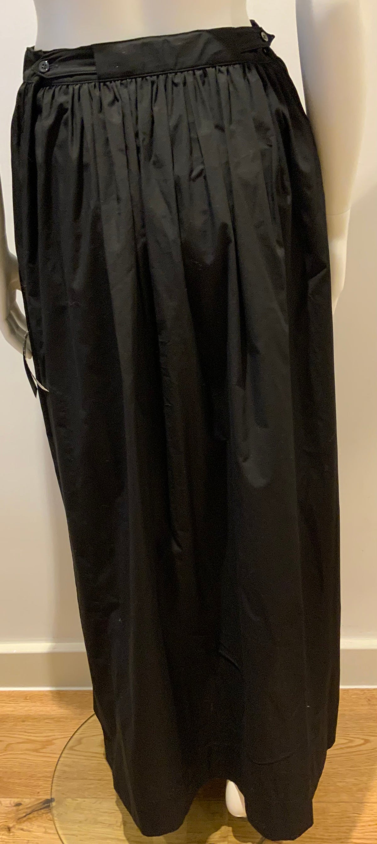 ICONIC ROSETTA GETTY 2021 Gathered cotton black maxi skirt Size XS ladies