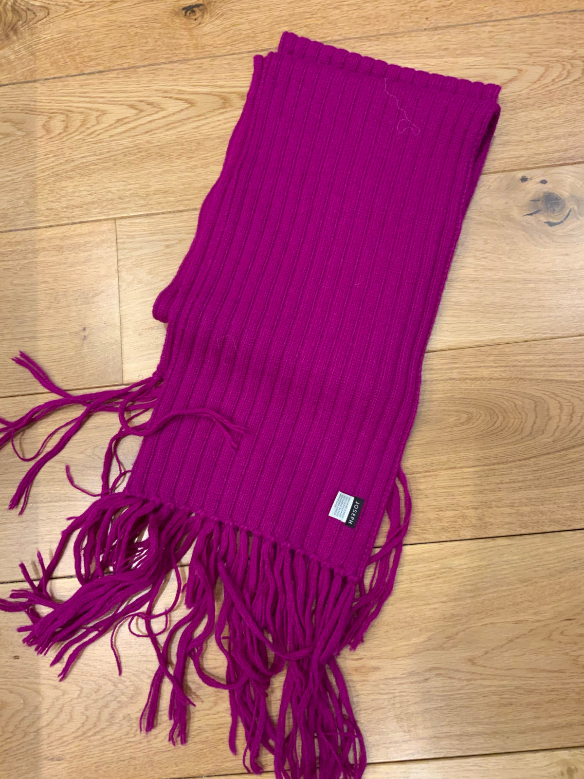 JOSEPH Women’s Long Pure Alpaca Knit Fuchsia Scarf Shawl 240 cm ladies