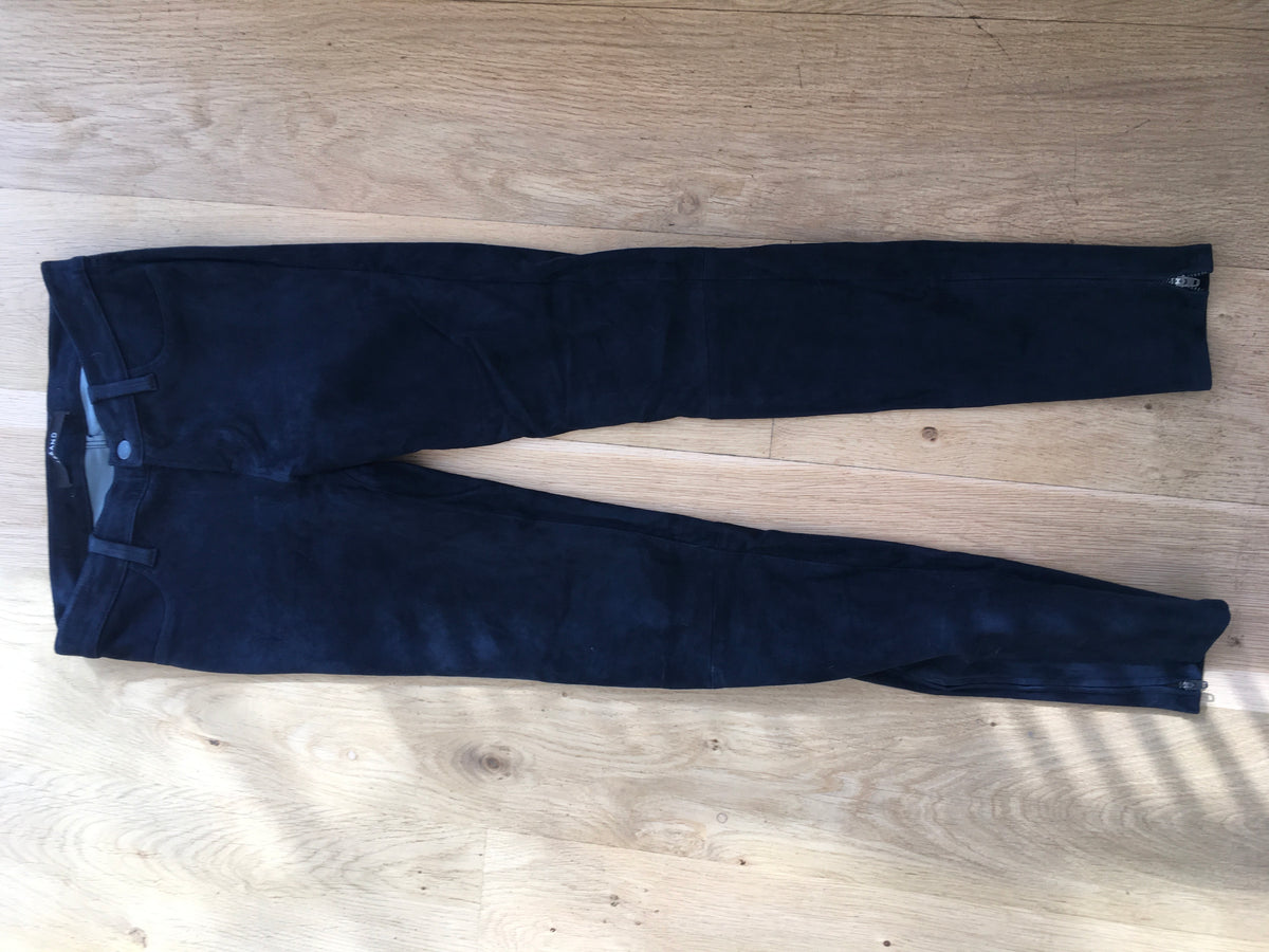 J BRAND Suede Super Skinny Pants Navy Blue Size 26 ladies