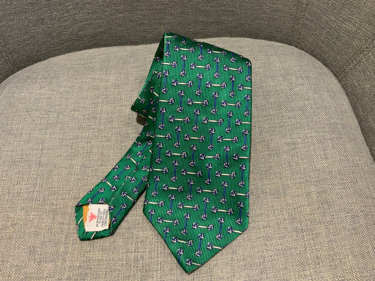 TURNBULL & ASSER Mens Green Jacquard Tie Men