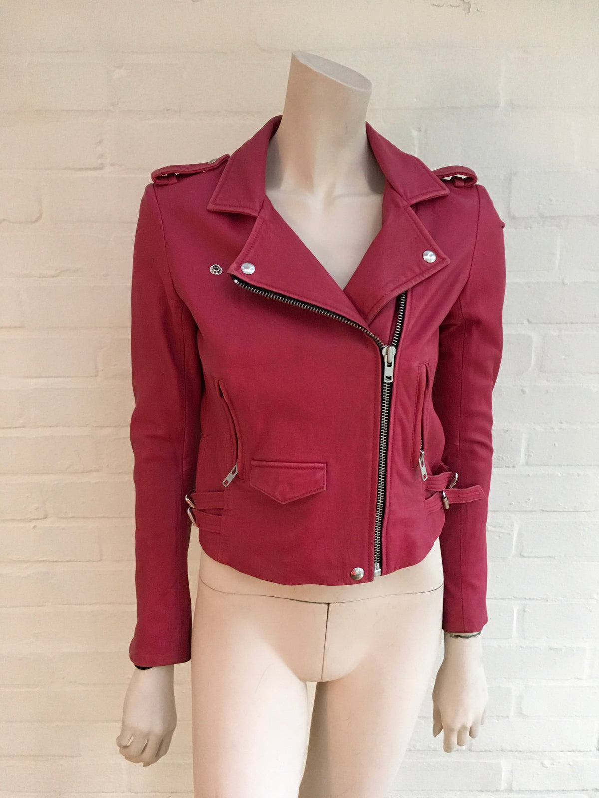 IRO Ashville Leather Biker Jacket Coat Ladies