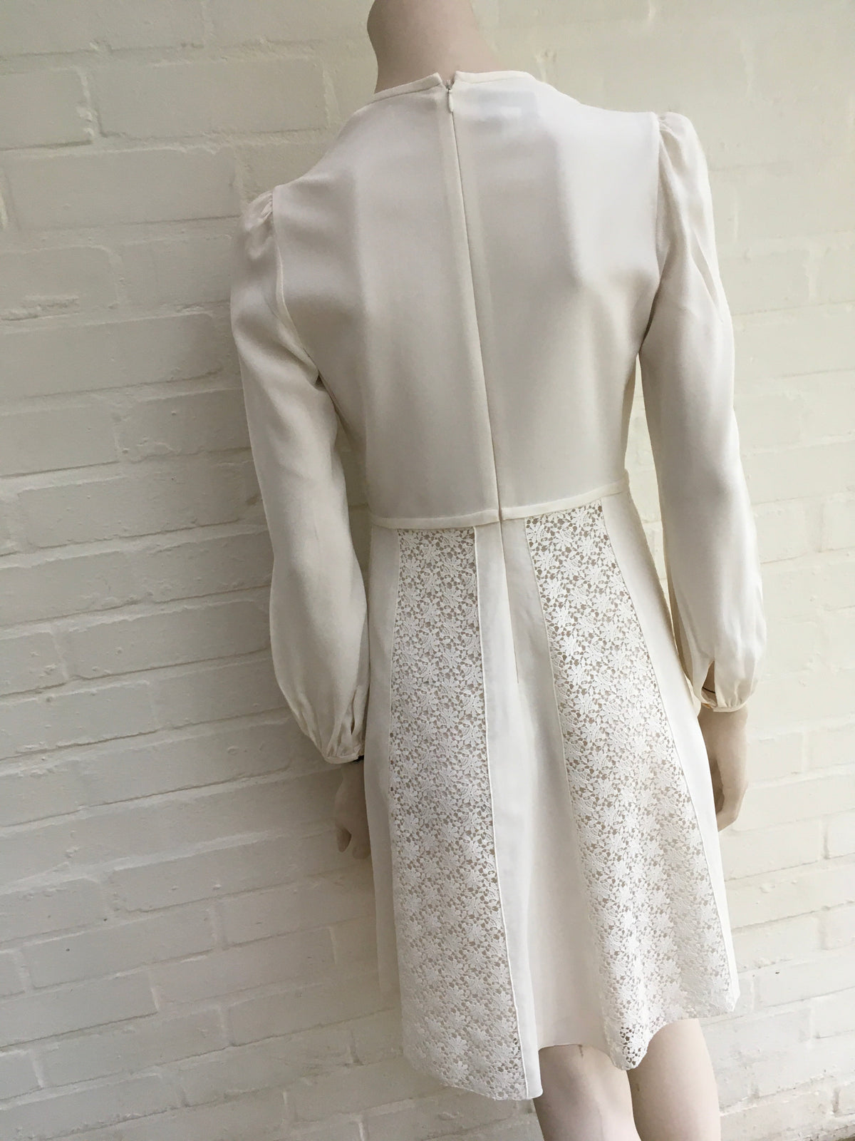 Giambattista Valli RUNAWAY Lace-paneled silk-crepe dress Size I 42 UK 10 US 6 ladies