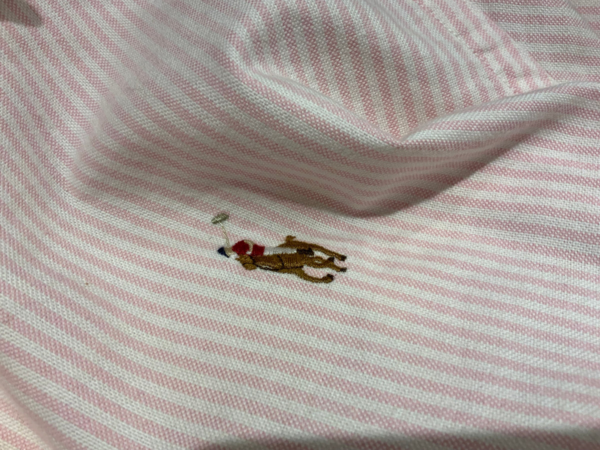 RALPH LAUREN Striped Pink Pony Slim Fit Shirt Size US 2 US 6 XS ladies