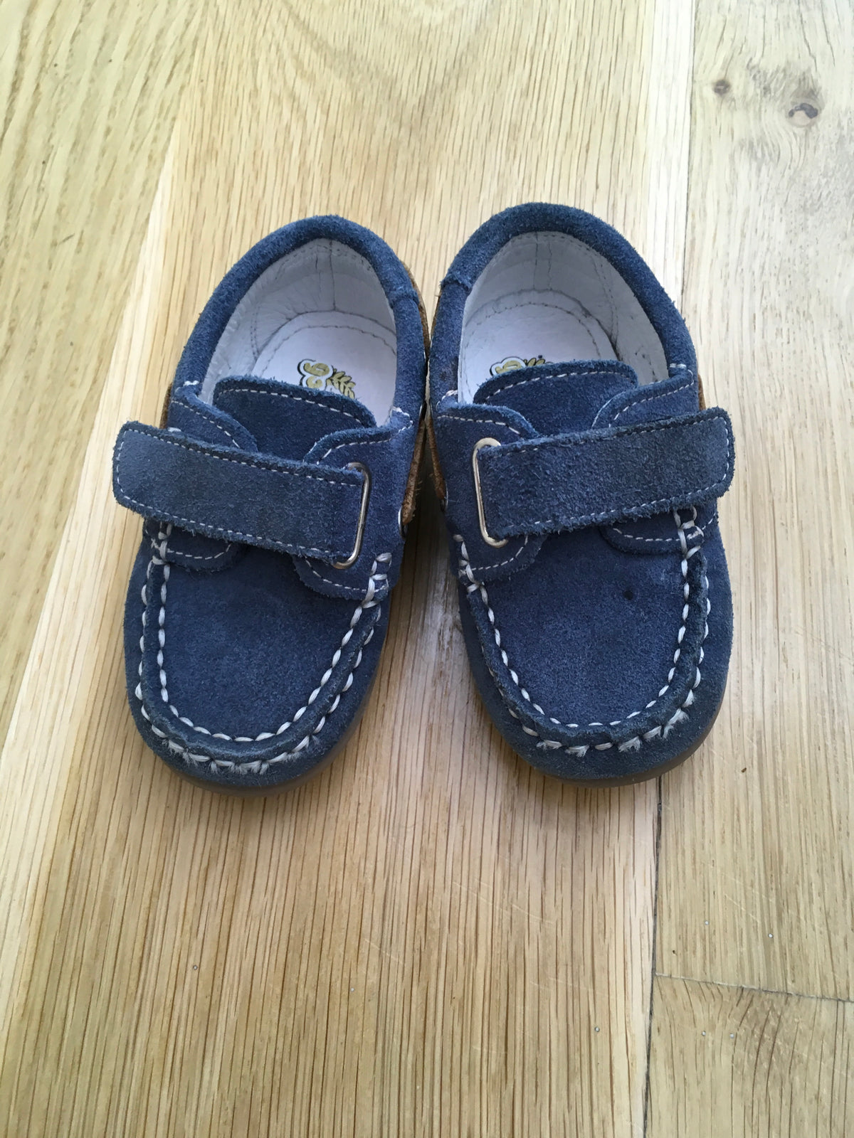 GARVALIN 50 aniversario Boys Shoe Navy Blue Suede Leather Size 20 Children