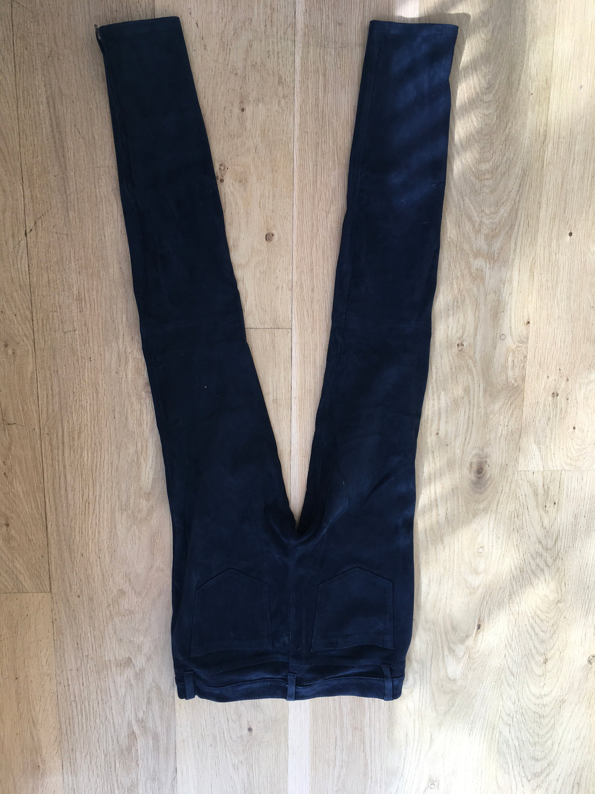 J BRAND Suede Super Skinny Pants Navy Blue Size 26 ladies