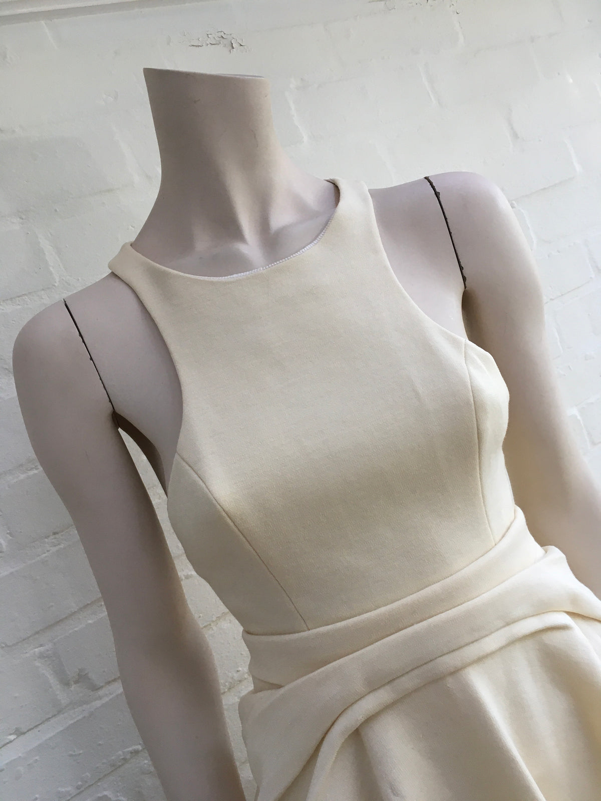 JASMINE DI MILO IVORY RUNAWAY WOOL DRESS UK 8 US 4 S small SMALL ladies