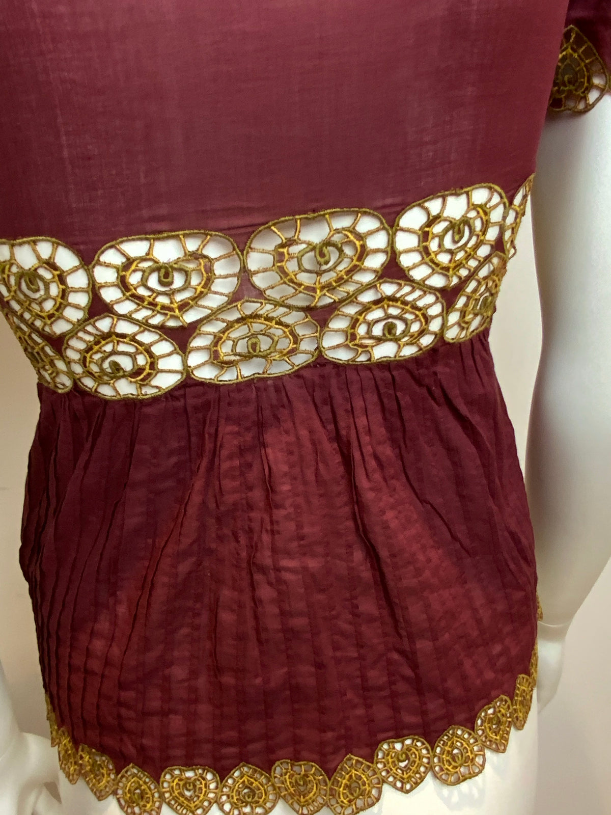 $440 Catherine Malandrino Embroidered TOP Size 0 UK 4 ladies