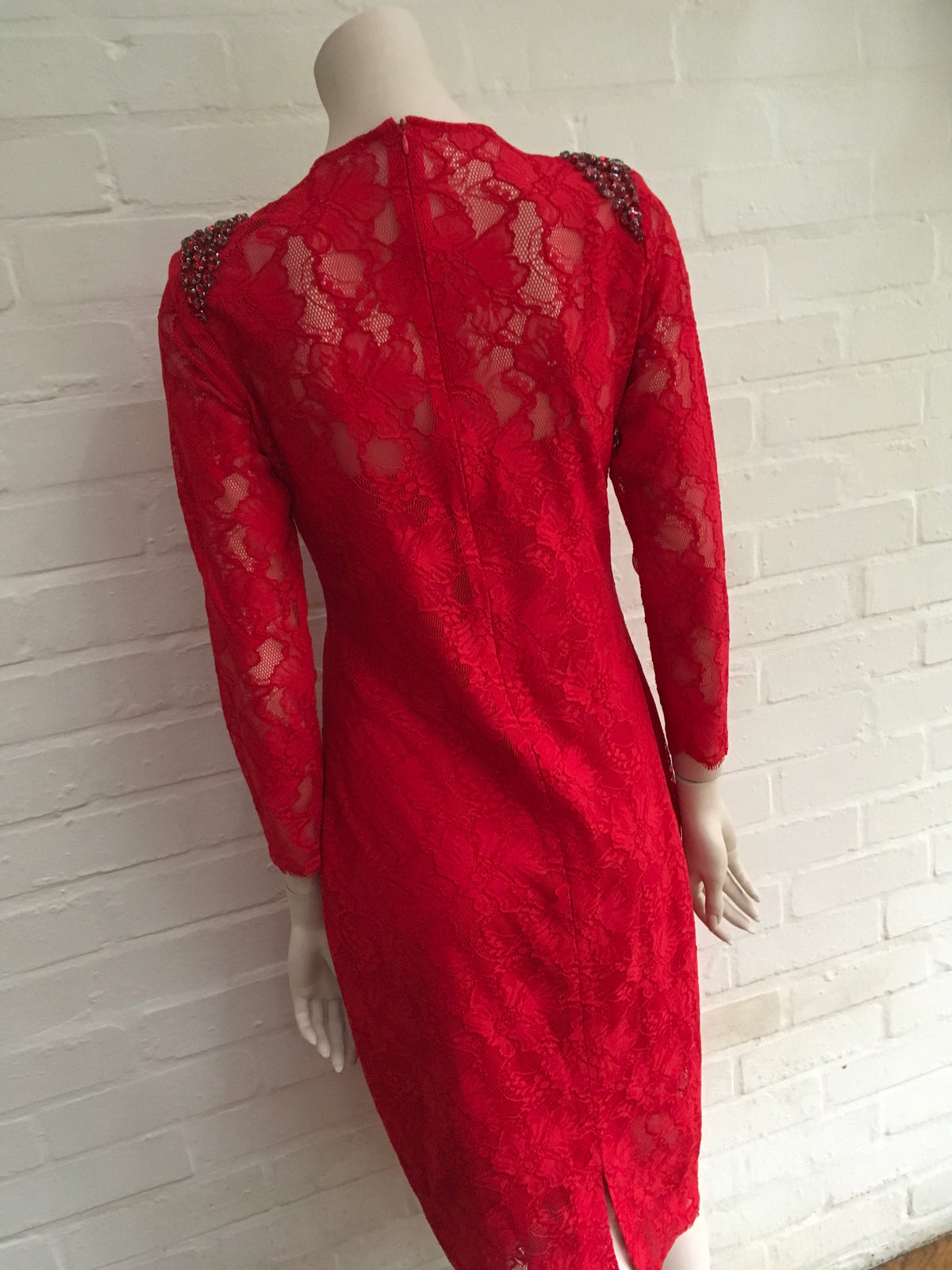 Notes du Nord Lace Red Harriet Dress Strawberry Ladies