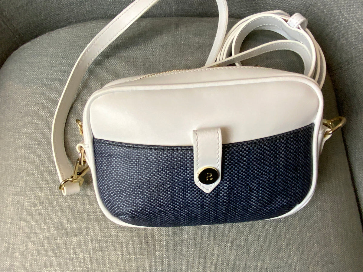 Paravel Blue Doubletake Canvas-paneled Leather Shoulder Crossbody Belt Bag ladies