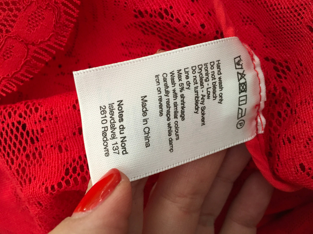 Notes du Nord Lace Red Harriet Dress Strawberry Ladies