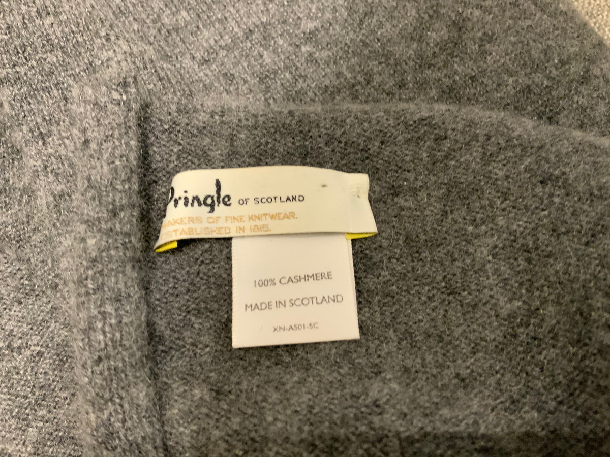 Pringle of Scotland Pure Cashmere Unisex Shall Scarf Blue or Grey ladies