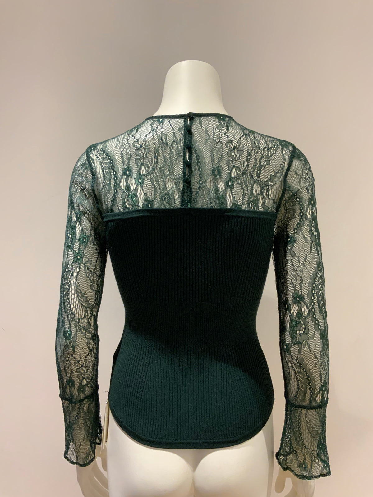 FRAY I.D JAPAN FLORAL LACE INSERT JUMPER TOP BLOUSE SWEATER PULLOVER SIZE F ladies